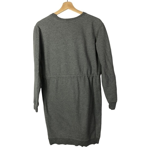 Norma Kamali Dark Gray Drawstring Waist Sweatshirt Dress S - Picture 2 of 3